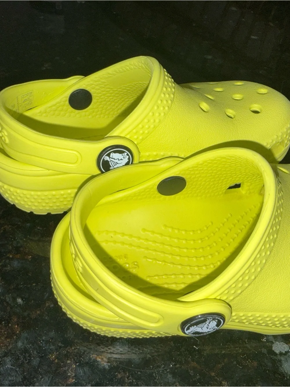 Kids Crocs Classic Clogs Neon Yellow Size C7